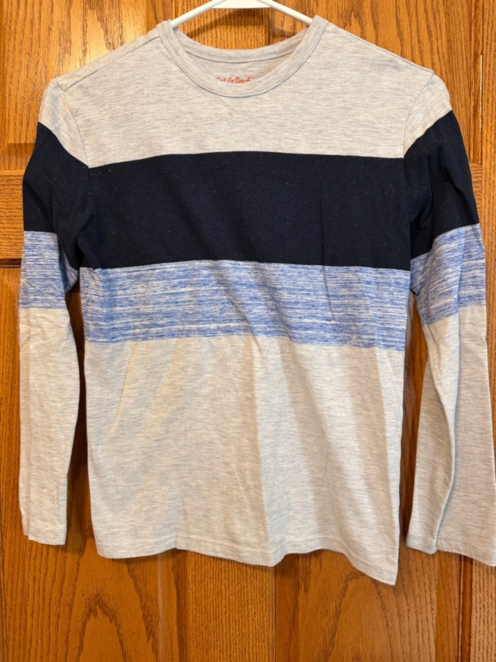 Cat & Jack Long Sleeve Colorblock Crewneck - Light Gray, Navy & Heather Blue